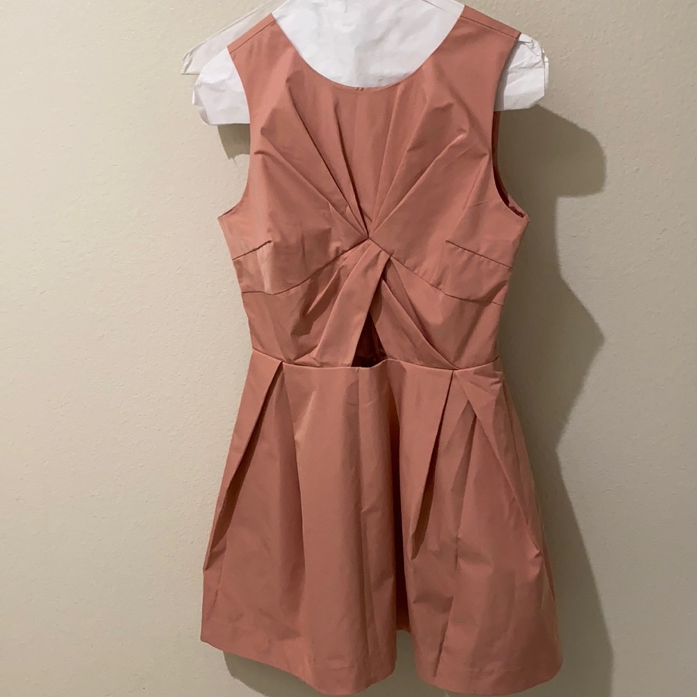 Nasty Gal Dusty Cutout Pink Taffeta Dress Size S